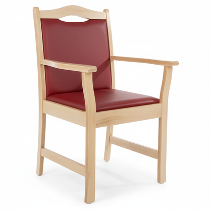 Pflegestuhl Manuel mit Armlehnen – Seniorenstuhl aus Massivholz – für Alltag und Pflege