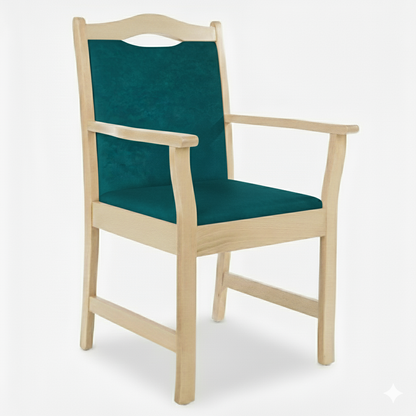 Pflegestuhl Manuel mit Armlehnen – Seniorenstuhl aus Massivholz – für Alltag und Pflege