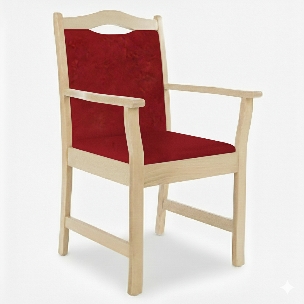 Pflegestuhl Manuel mit Armlehnen – Seniorenstuhl aus Massivholz – für Alltag und Pflege