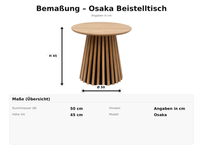 Runder Beistelltisch Ø50 cm aus Eichefurnier – skandinavischer Tisch aus Holz