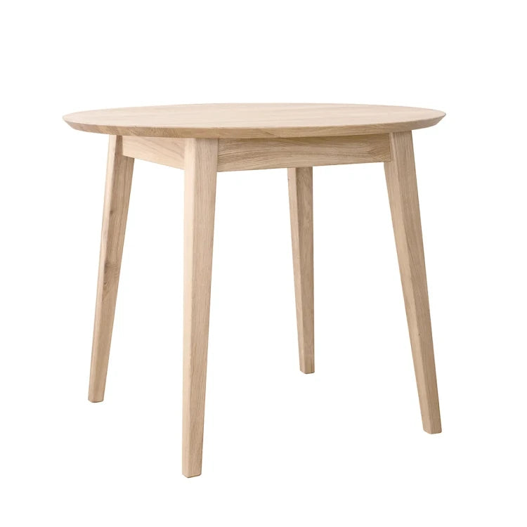 Orbetello Esstisch rund 90 cm aus massiver Eiche gebleicht – Minimalistisches Design & geölte helle Oberfläche