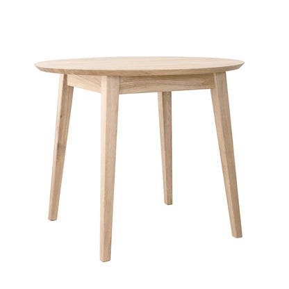 Orbetello Esstisch rund 90 cm aus massiver Eiche gebleicht – Minimalistisches Design & geölte helle Oberfläche