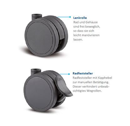 Pflegestuhl André mit Armlehnen und Rollen – Ideal für Senioren im Altenheim oder Zuhause - Bild 4